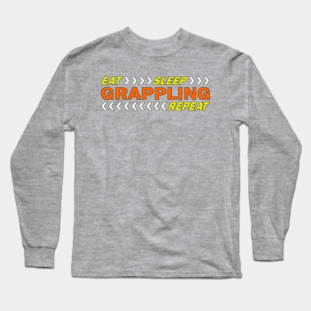 Eat sleep repeat grappling sleep t shirt. Long Sleeve T-Shirt by Narot design shop